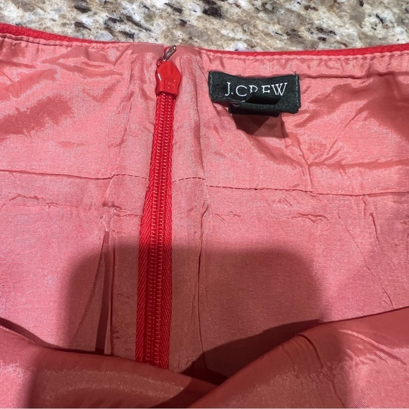 J Crew Coral Orange Wool Blend Mini Skirt w/ Side Pockets 0 - Picture 6 of 10